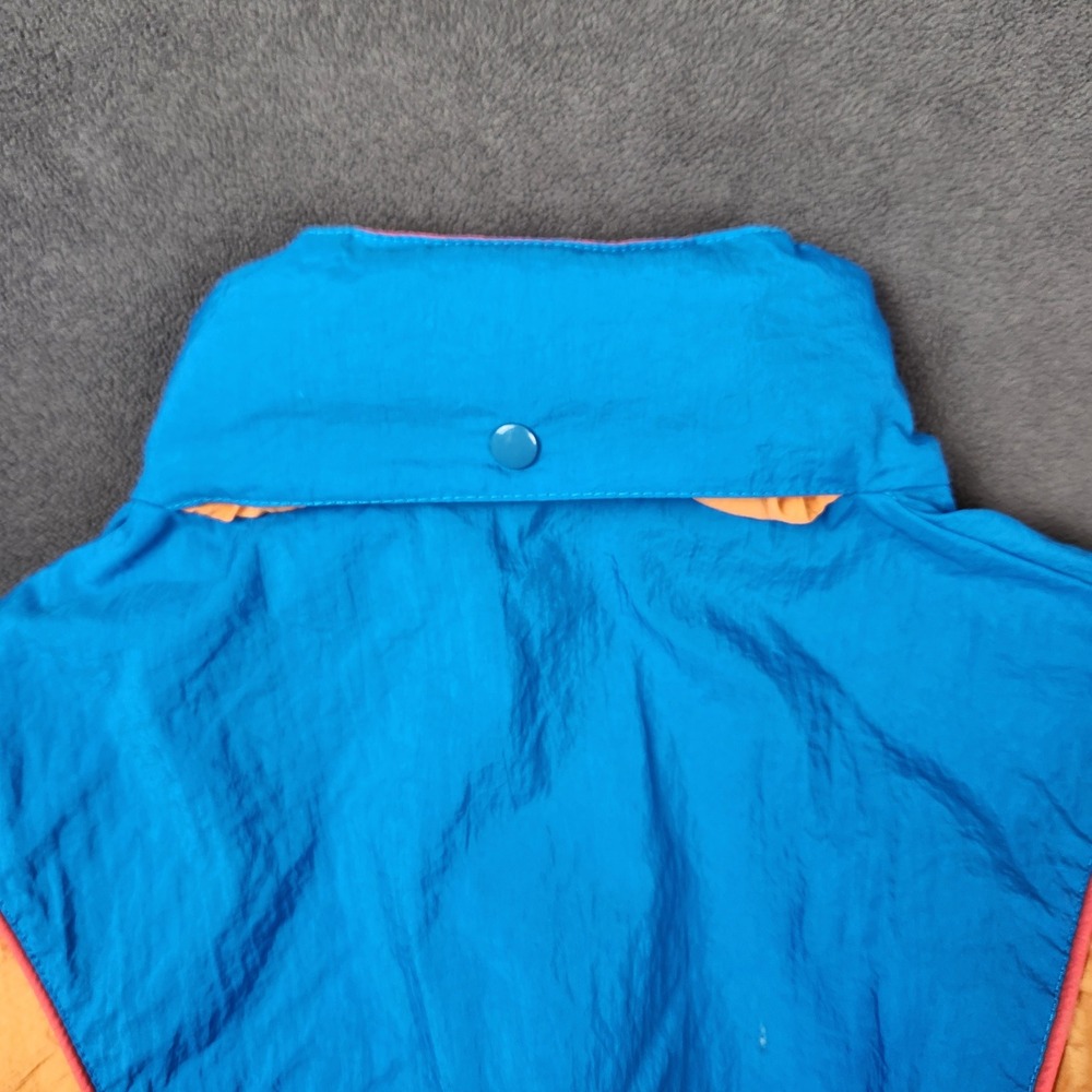 Vintage Reebok Windbreaker Jacket Full Zip Blue Orange L Womens Lightweight - Picture 4 of 10